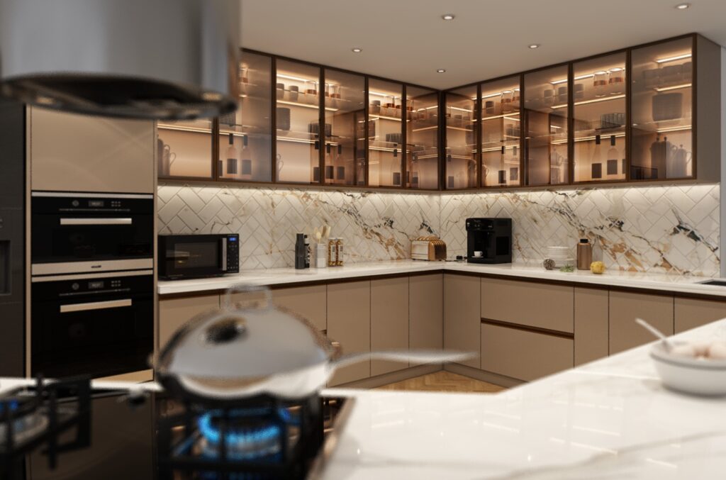 kitchen wood cabinet work in Dubai